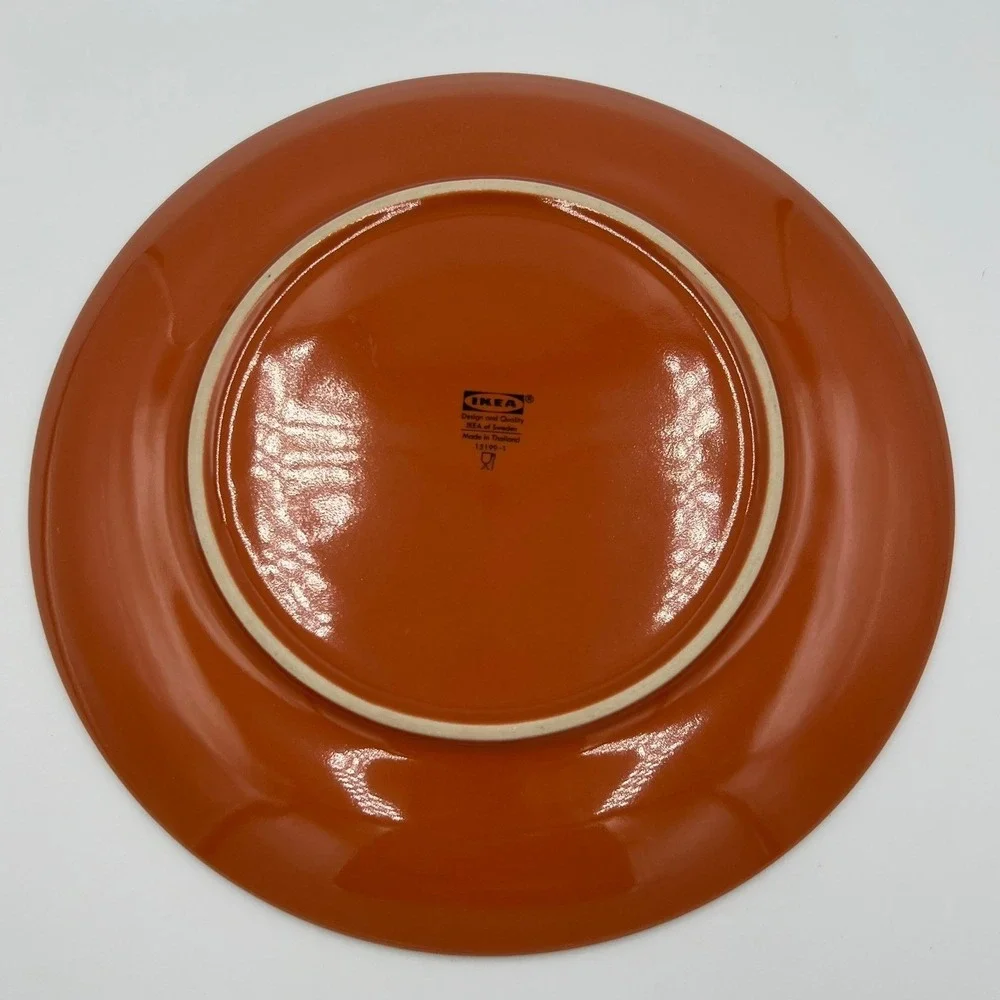 IKEA Dinner Plates Set of 6 10in Rust Orange Very Good Fargklar 15199-1